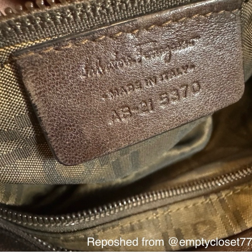 Salvatore Ferragamo Gancini Satchel in Brown Leather - Picture 5 of 16